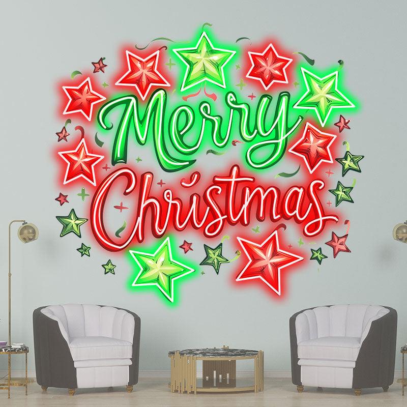 Colorful Alphabet Star Neon Light – Festive LED Christmas Decoration