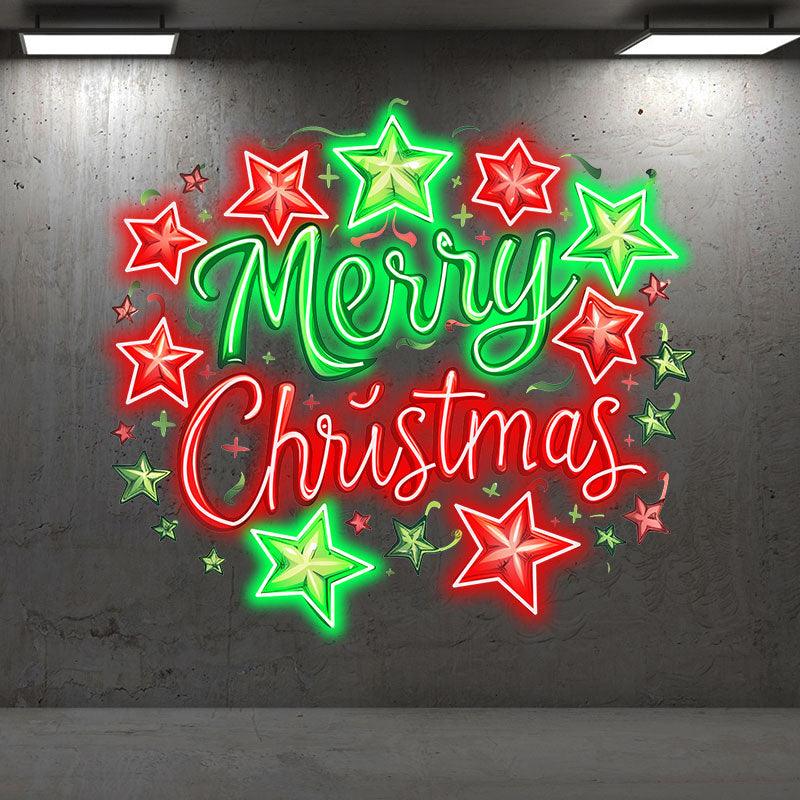 Colorful Alphabet Star Neon Light – Festive LED Christmas Decoration