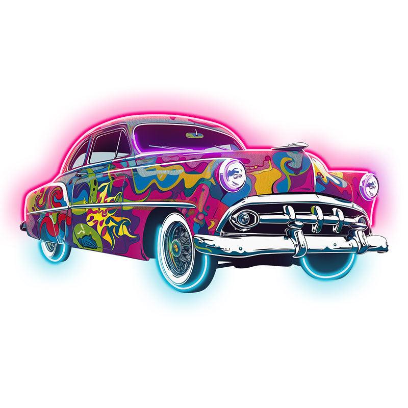 Classic Vintage Car Neon Light – Colorful Airbrush Retro LED Decor
