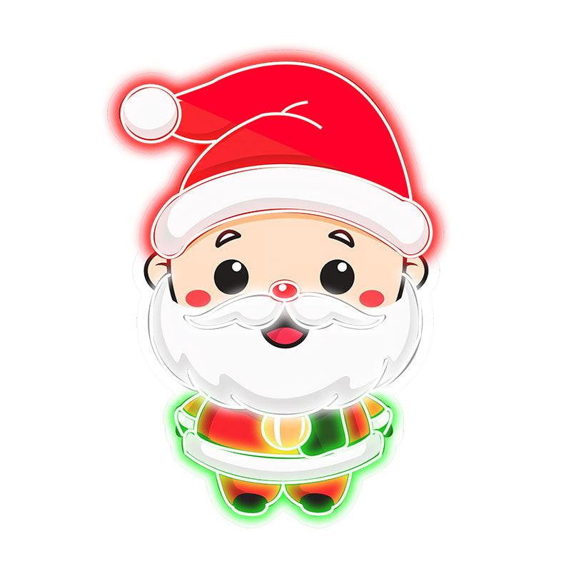 Cartoon Santa Neon Light – Jolly Red Hat LED Christmas Decor