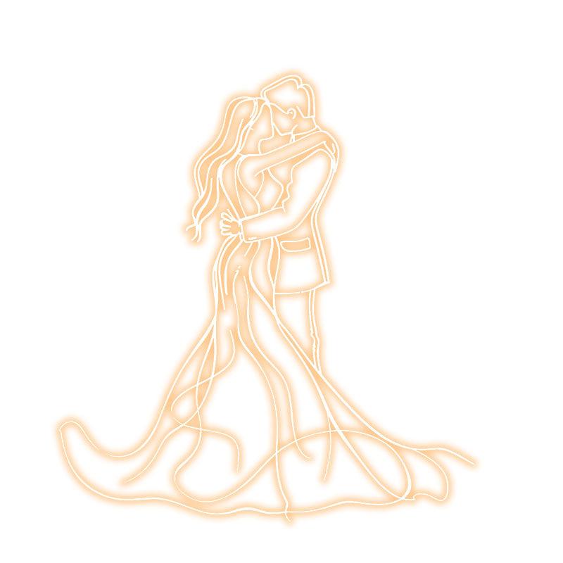 Romantic Bride & Groom Hugging Neon Light – LED Wedding Ceremony Decor