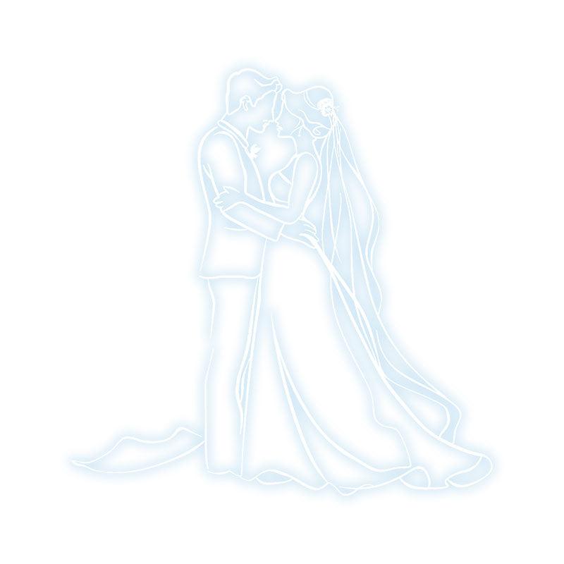 Romantic Blue Bride & Groom Hugging Neon signs | LED Wedding Decoration Lights | Wedding Ceremony Mood Lights | For Home & Wedding Venues
