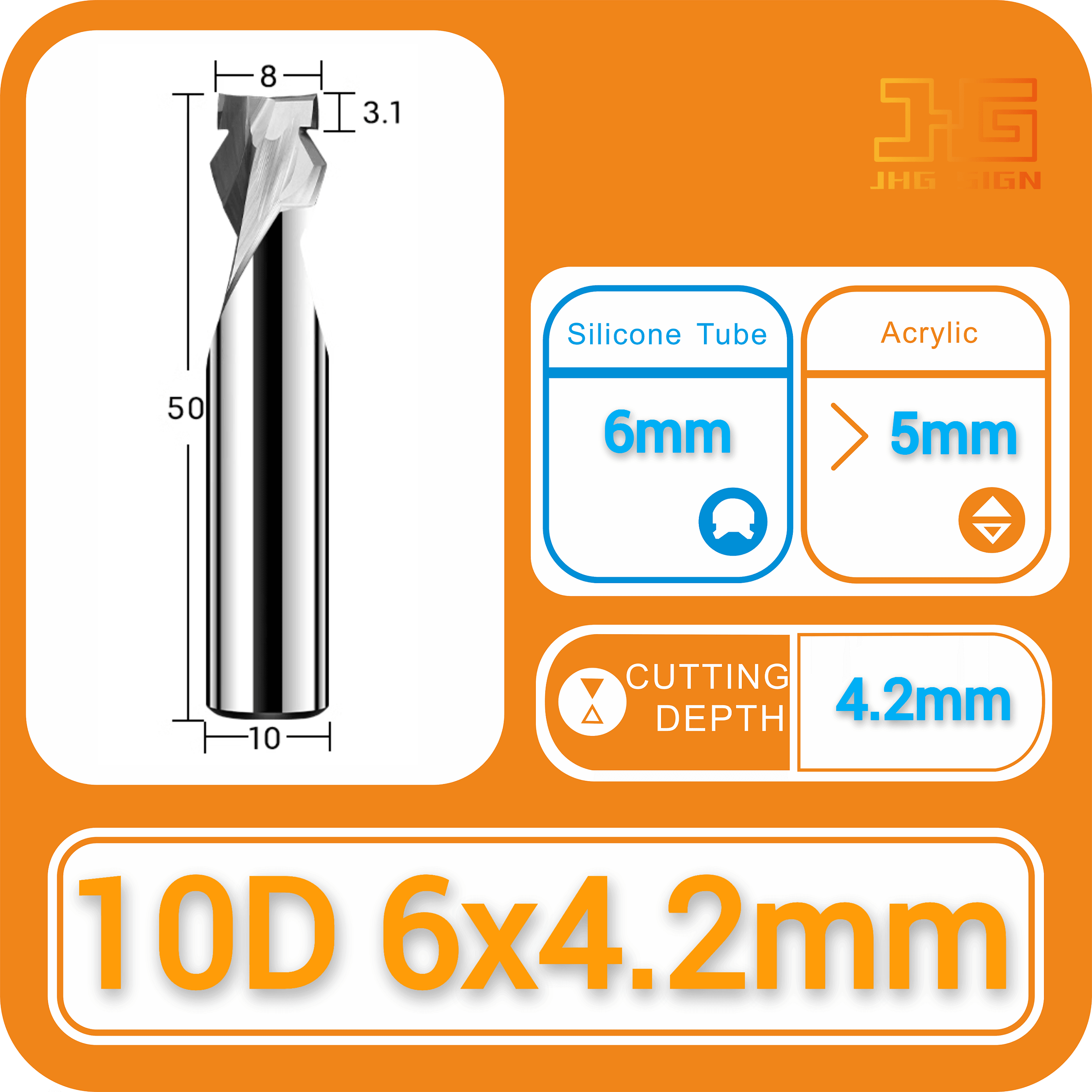 6/8/12mm Milling Cutter 6mm 10mm Shank Avaliable CNC Carving Bit Neon Sign Led Acrylic Slotting Knife