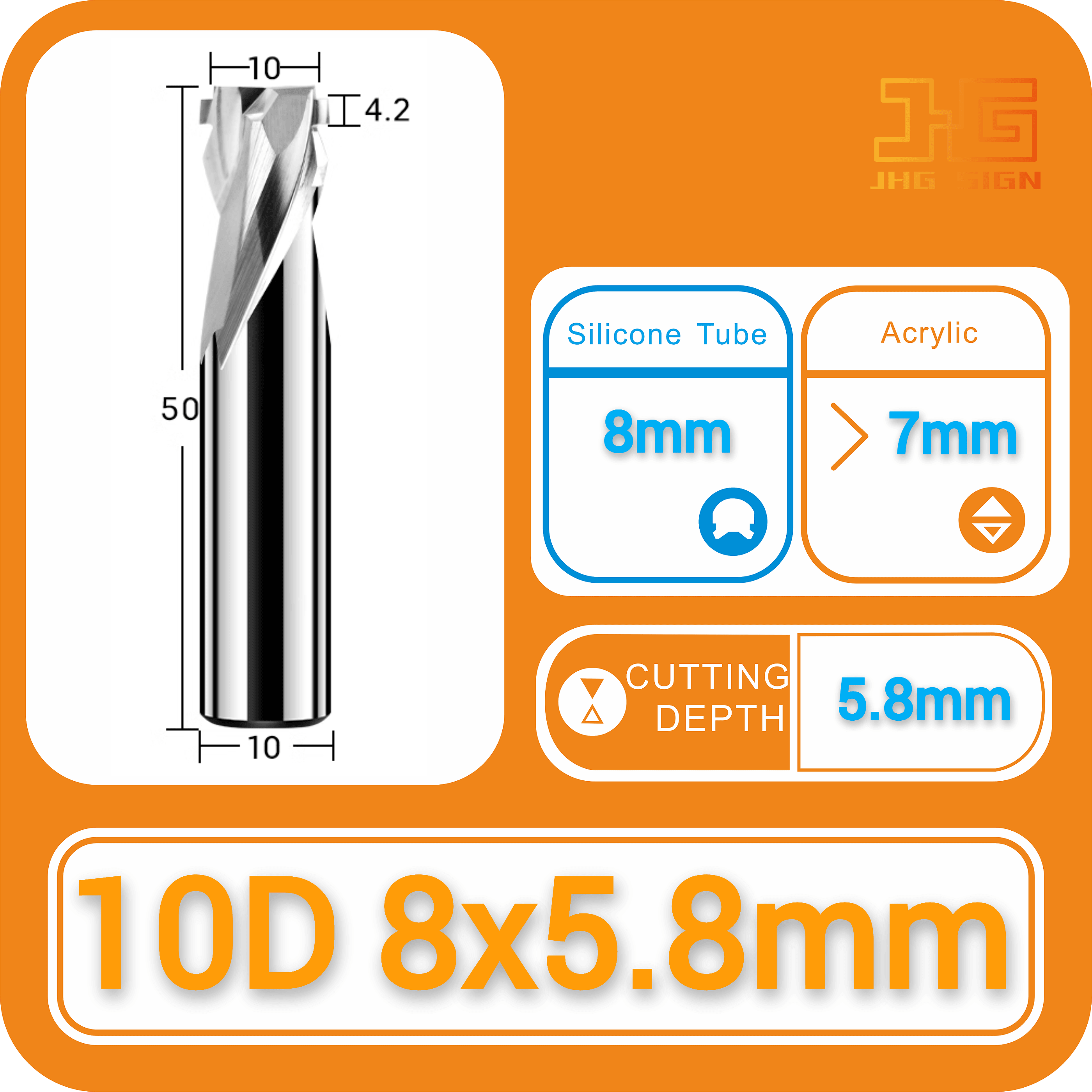 6/8/12mm Milling Cutter 6mm 10mm Shank Avaliable CNC Carving Bit Neon Sign Led Acrylic Slotting Knife