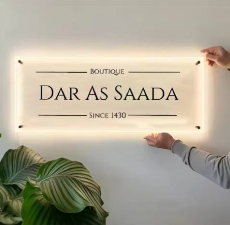 Custom LED Acrylic Metal Sign Business Logo Salon Sign Backlit Company Signage Hair Studio Beauty Nails Acrylic Signs Neon Light