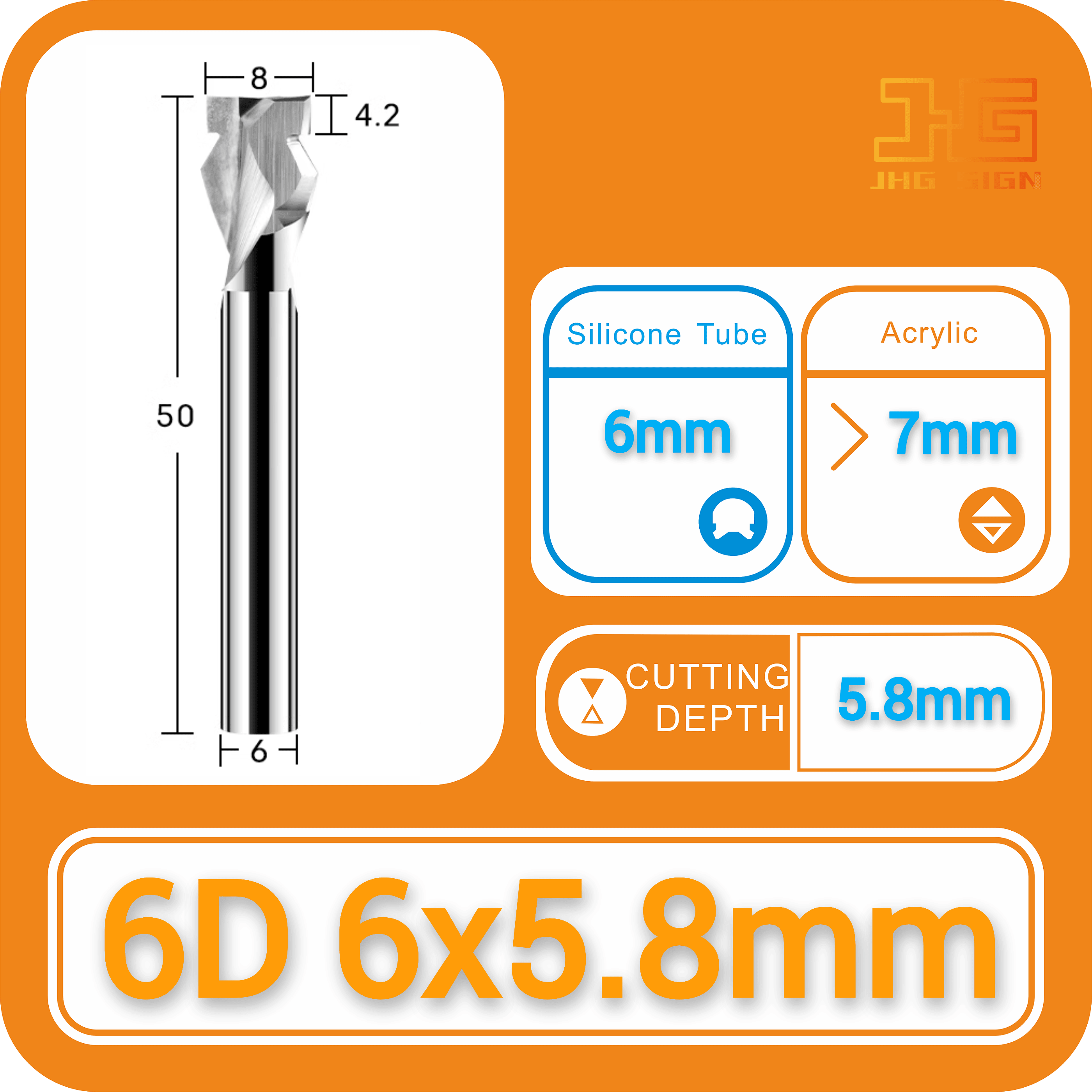 6/8/12mm Milling Cutter 6mm 10mm Shank Avaliable CNC Carving Bit Neon Sign Led Acrylic Slotting Knife