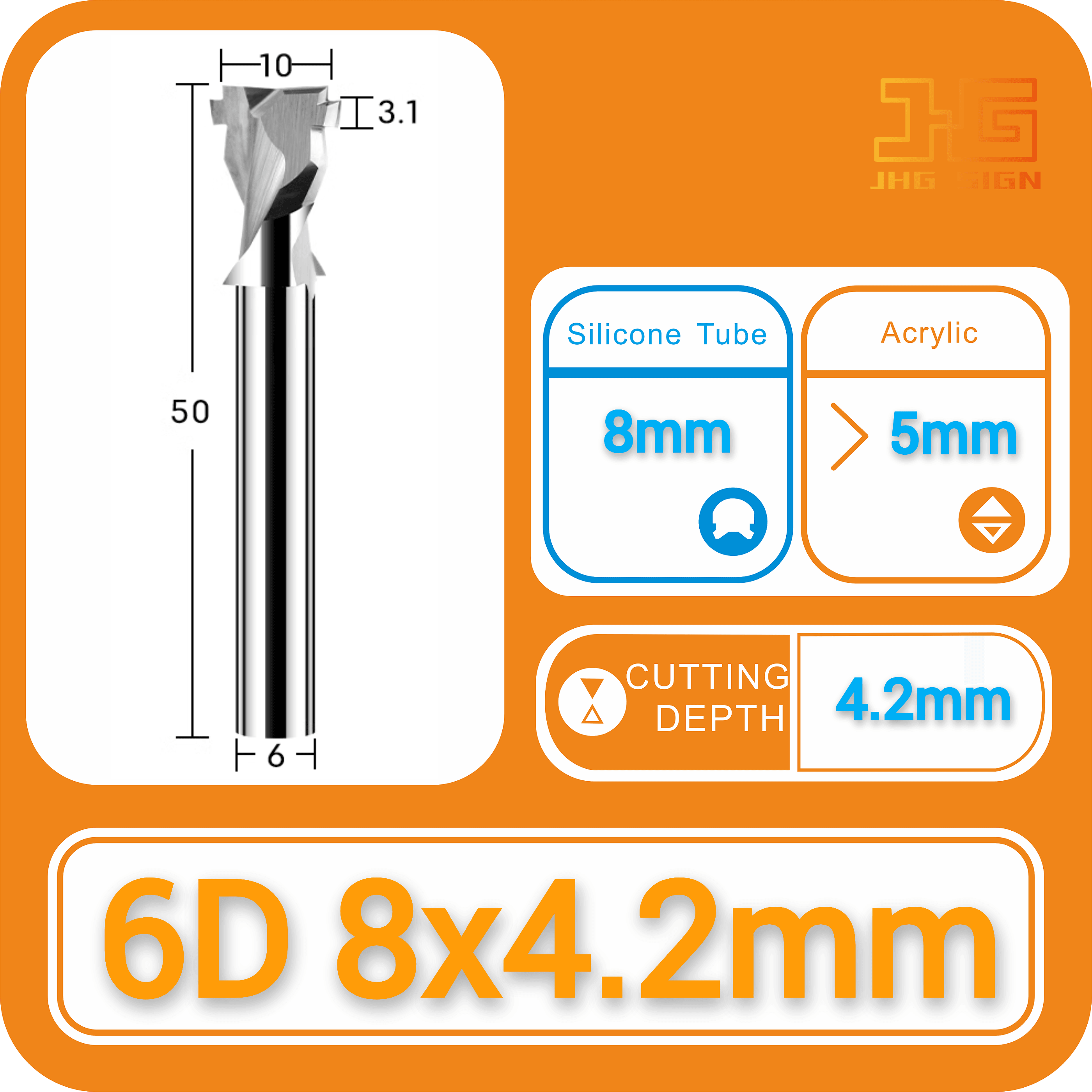 6/8/12mm Milling Cutter 6mm 10mm Shank Avaliable CNC Carving Bit Neon Sign Led Acrylic Slotting Knife