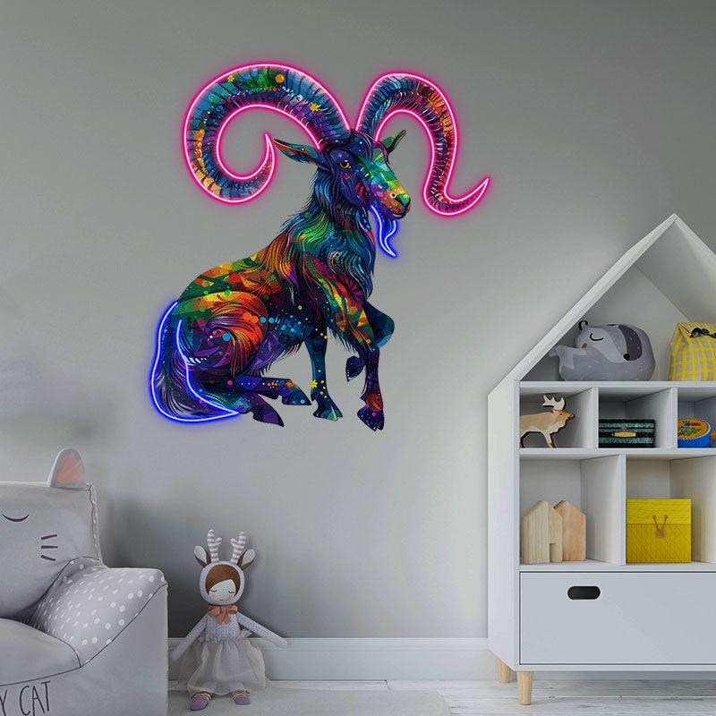 Capricorn Neon Light – Elegant LED Zodiac Sign Decor for Home