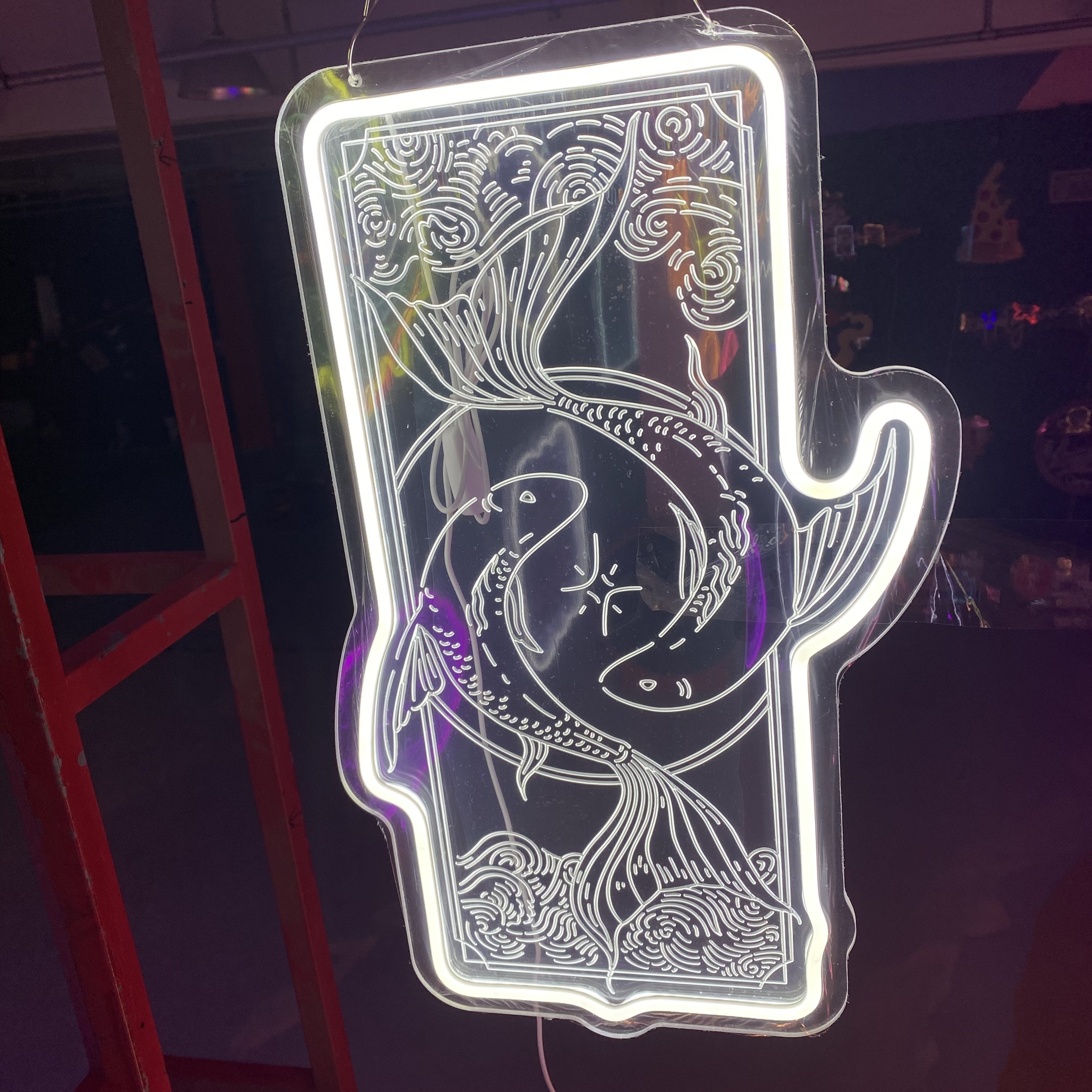 Pisces Zodiac Sign 3D Relief Neon Light - Customizable Aquarium Wall Art, Home Decor, Gift for Astrology Lovers