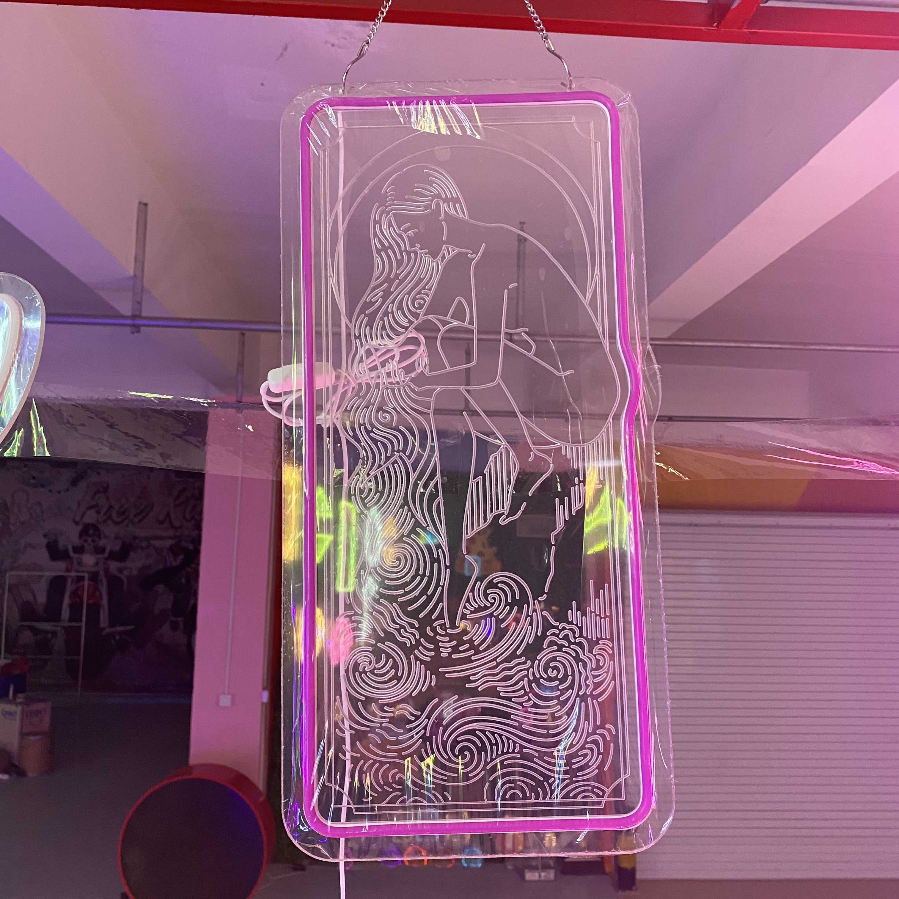 Purple Aquarius Girl Neon Sign – Zodiac LED Light, Astrology Wall Art, Aesthetic Room Decor, Unique Gift for Aquarius Lovers