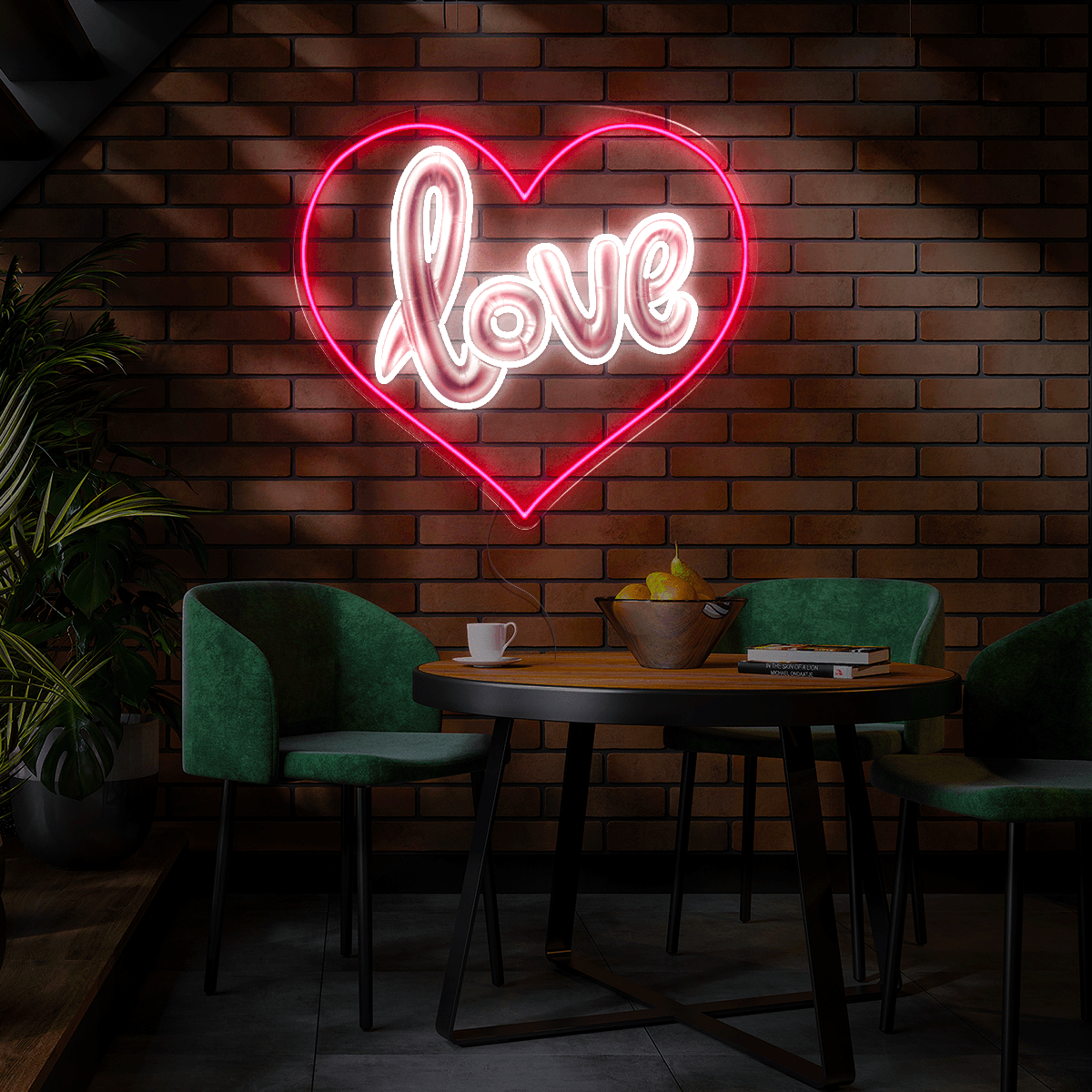 Balloon Heart Artwork Neon Sign