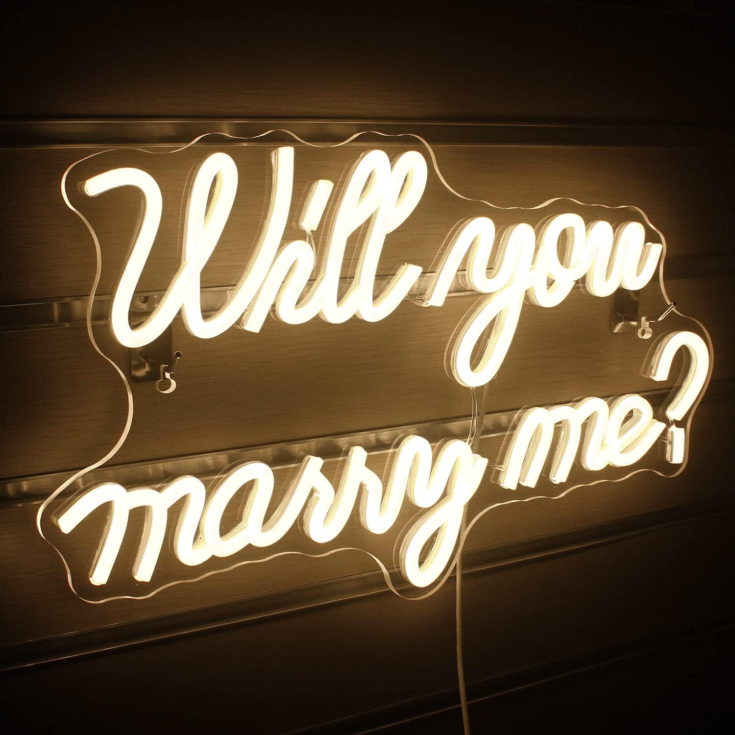 Will You Marry Me Neon Sign - Romantic LED Proposal Light for Engagement, Wedding Decor, Marry Me Backdrop Sign