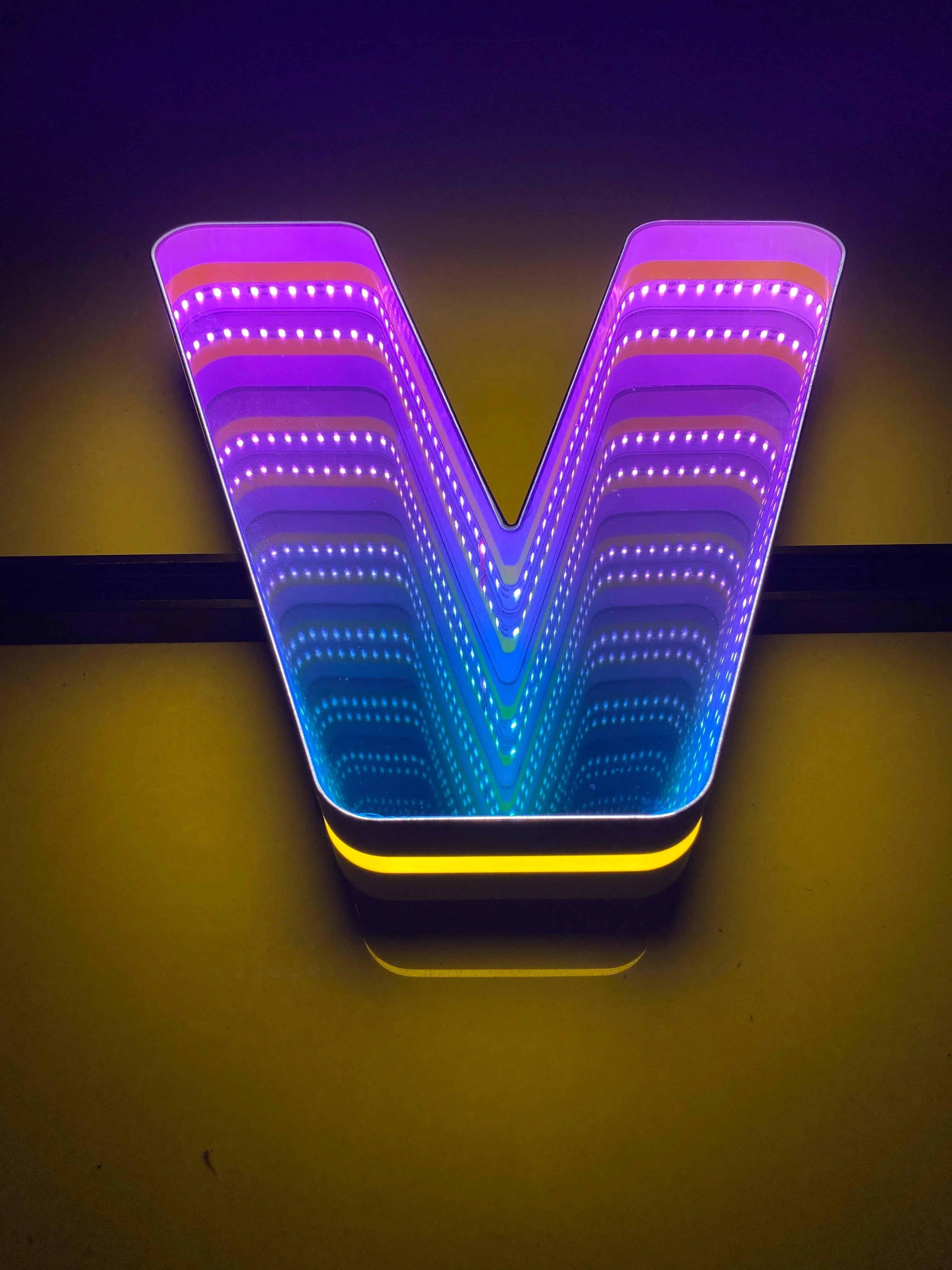 Stocked Infinity Mirror 3D Letters, Uppercase letters, Perfect for Restaurant, Market, Bar, Hotel Decor