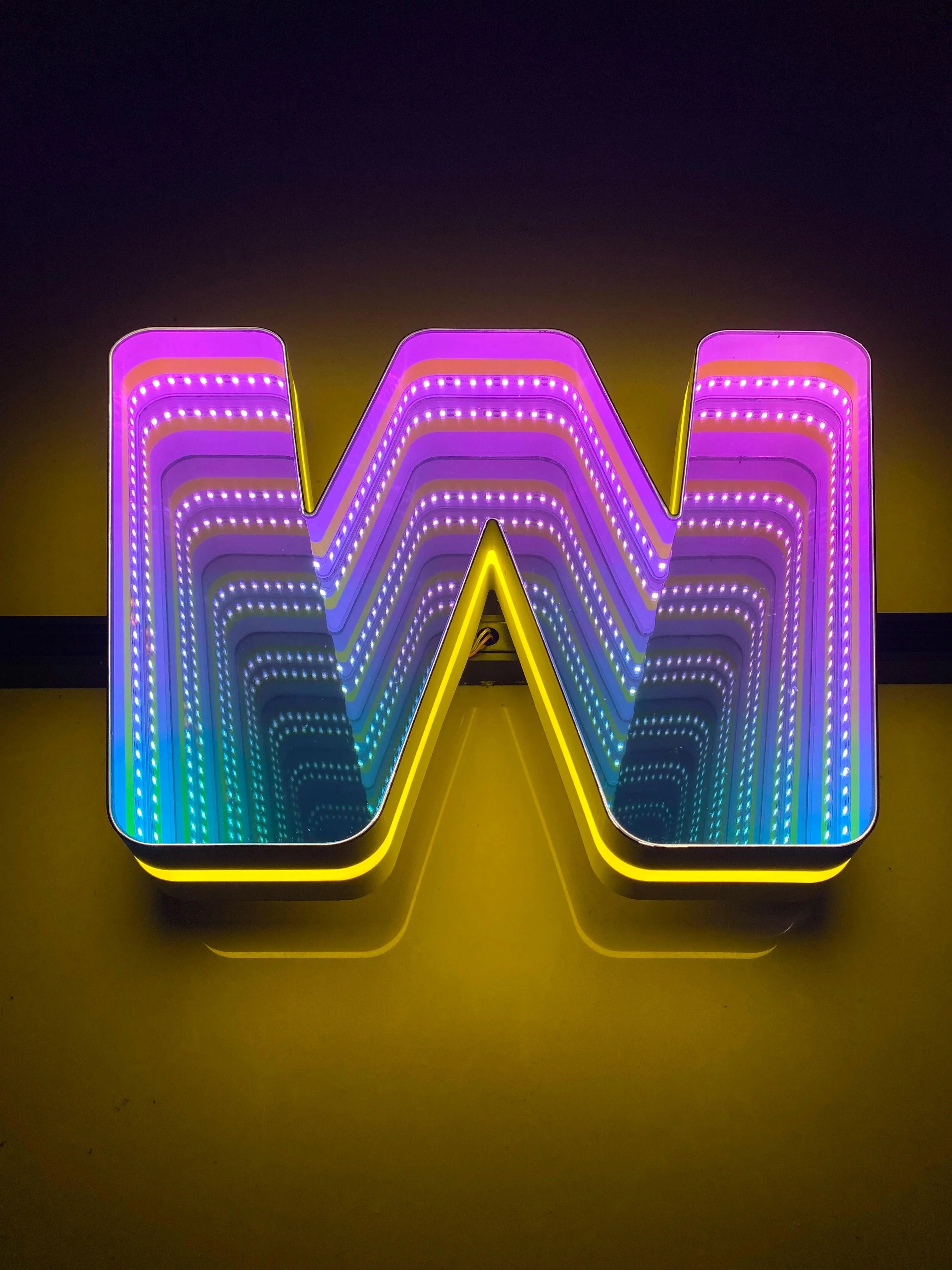 Stocked Infinity Mirror 3D Letters, Uppercase letters, Perfect for Restaurant, Market, Bar, Hotel Decor
