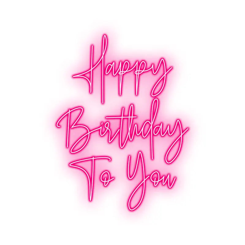 Toysign Custom Neon Sign, Vertical Happy Birthday Neon Light – Sleek Pink LED Glow Gift for Birthday Events & Room Decorations