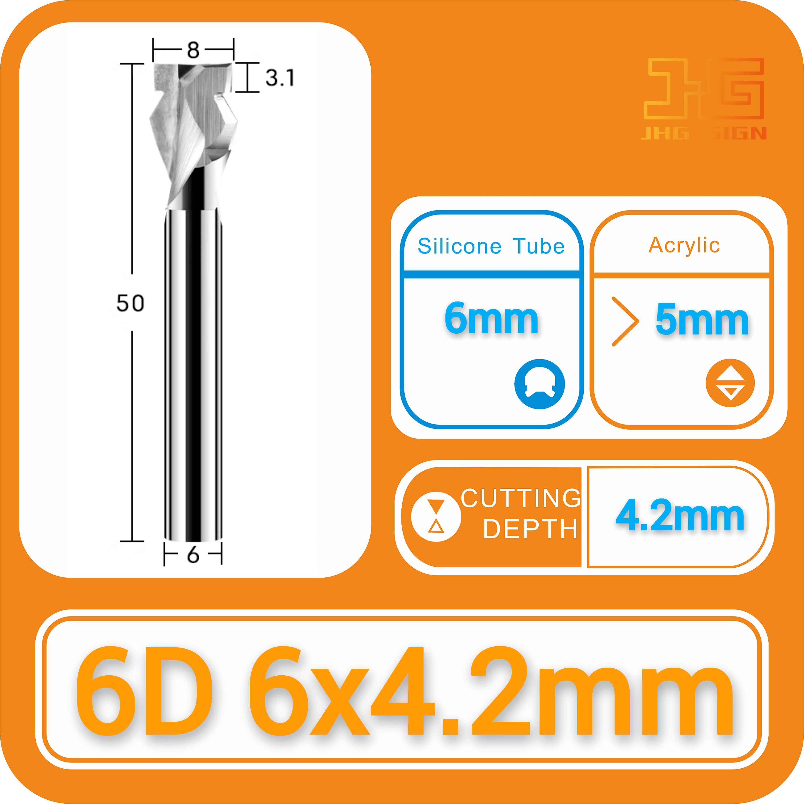 6/8/12mm Milling Cutter 6mm 10mm Shank Avaliable CNC Carving Bit Neon Sign Led Acrylic Slotting Knife