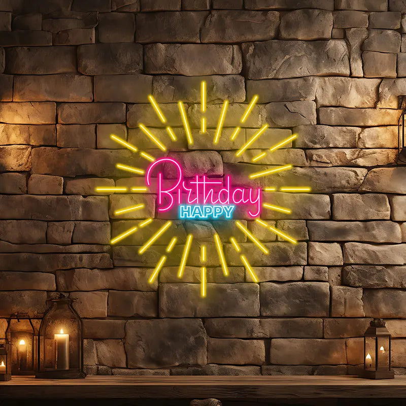 Birthday Glow Sign – Add a festive touch to any celebration with this bright "Happy Birthday" sign, ideal for birthday moments