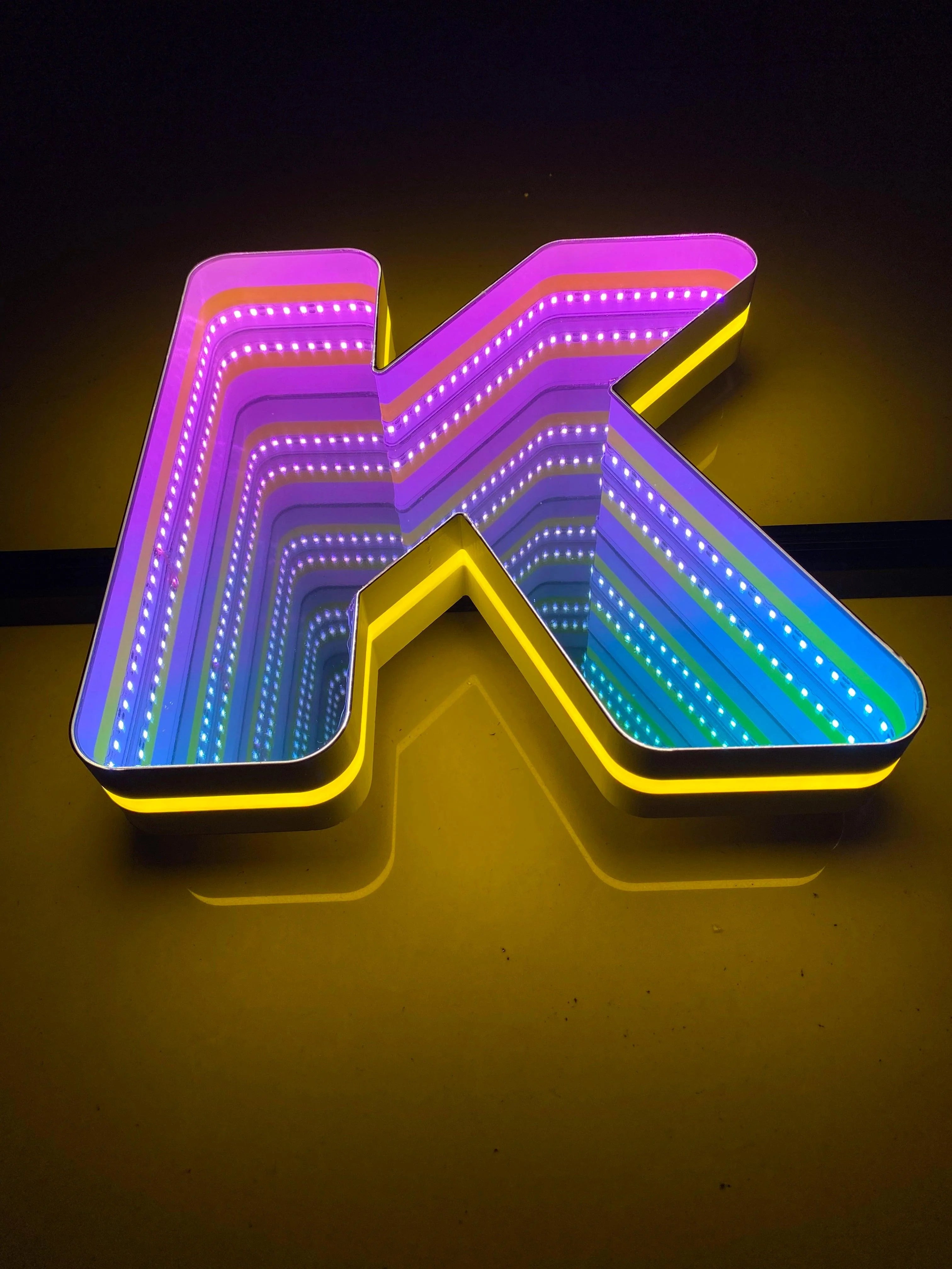 Stocked Infinity Mirror 3D Letters, Uppercase letters, Perfect for Restaurant, Market, Bar, Hotel Decor