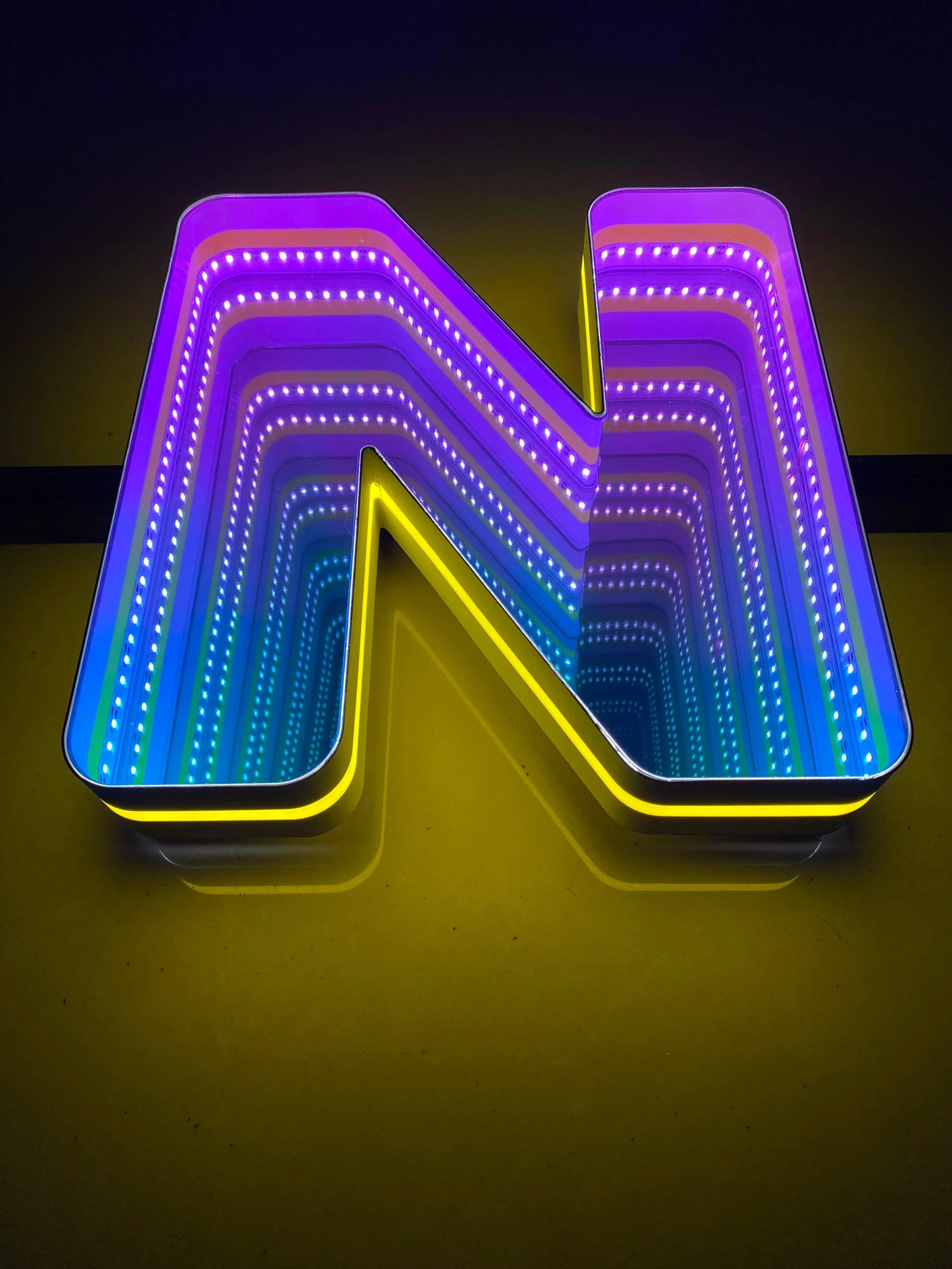 Stocked Infinity Mirror 3D Letters, Uppercase letters, Perfect for Restaurant, Market, Bar, Hotel Decor