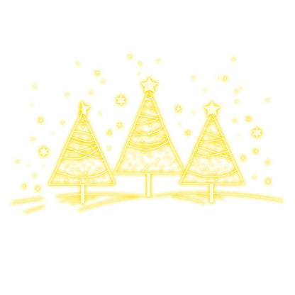 Three Golden Christmas Tree LED Light neon signs Decoration - Warm and happy holiday picture, convey good wishes