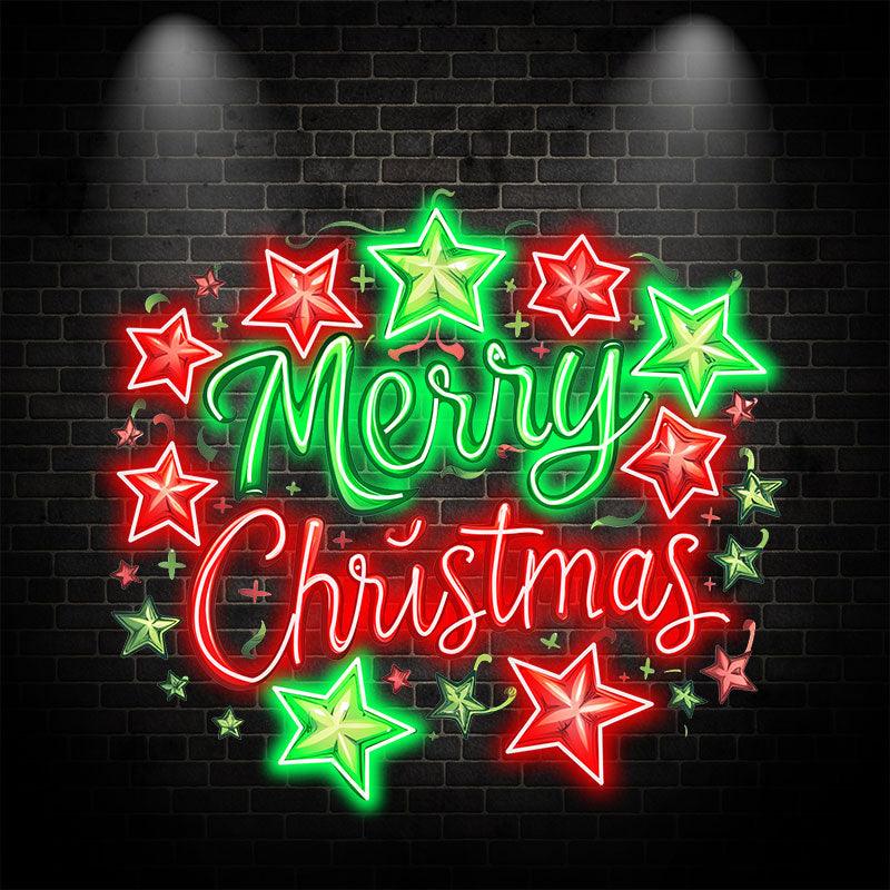 Alphabet & Pentagram Colorful Christmas Decorations  neon signs- Happy Holiday Spirit, Light Up Your Home!