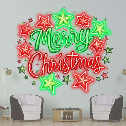 Colorful Alphabet Star Neon Light – Festive LED Christmas Decoration
