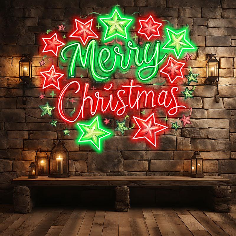 Colorful Alphabet Star Neon Light – Festive LED Christmas Decoration