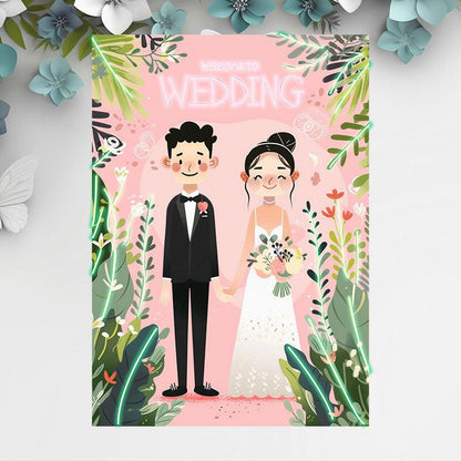 Romantic Bride & Groom Hand in Hand Neon Light – Timeless LED Wedding Decor