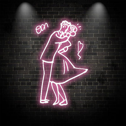 Romantic Wedding Dancing Neon Light – Bride & Groom Sweet Dance LED Decor