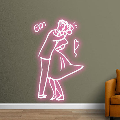 Romantic Wedding Dancing Neon Light – Bride & Groom Sweet Dance LED Decor