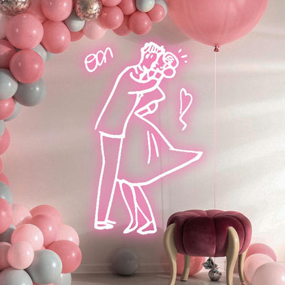 Romantic Wedding Dancing Neon Light – Bride & Groom Sweet Dance LED Decor