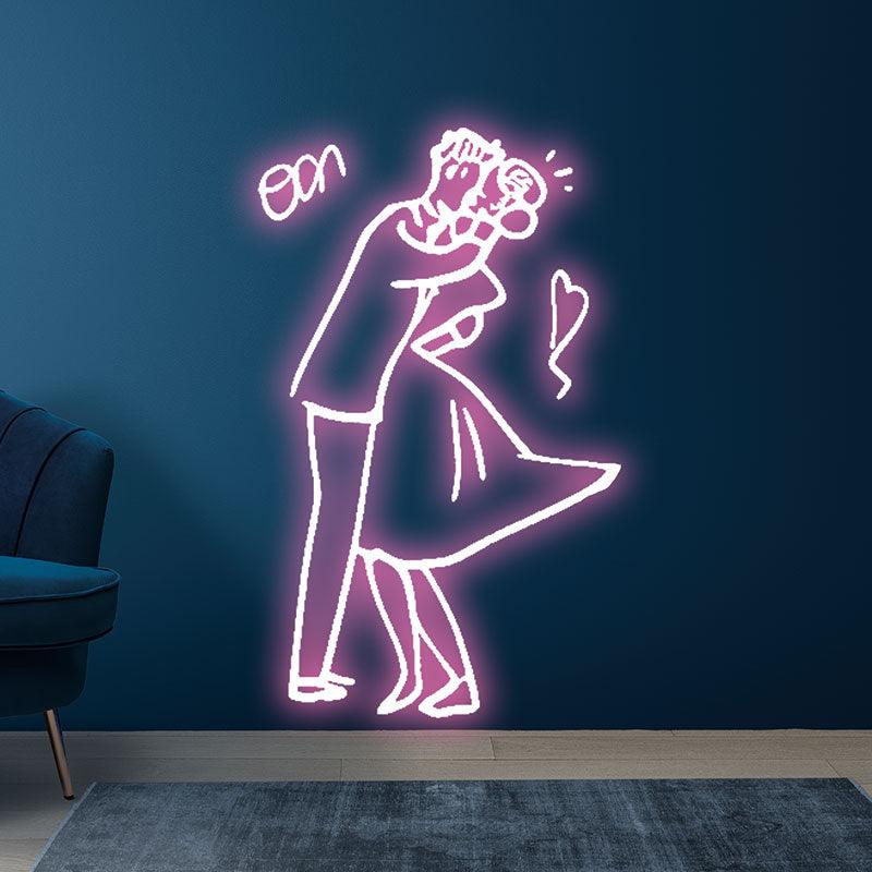 Romantic Wedding Dancing Neon Light – Bride & Groom Sweet Dance LED Decor