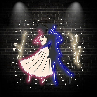 Romantic Dancing Wedding Neon Light – Bride & Groom LED Decor of Eternal Love