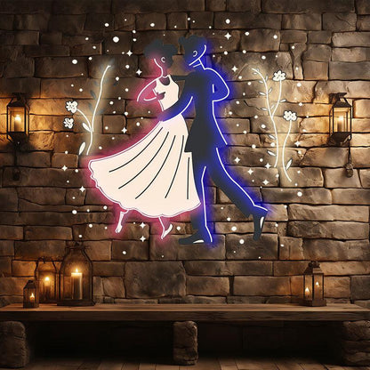 Romantic Dancing Wedding Neon Light – Bride & Groom LED Decor of Eternal Love