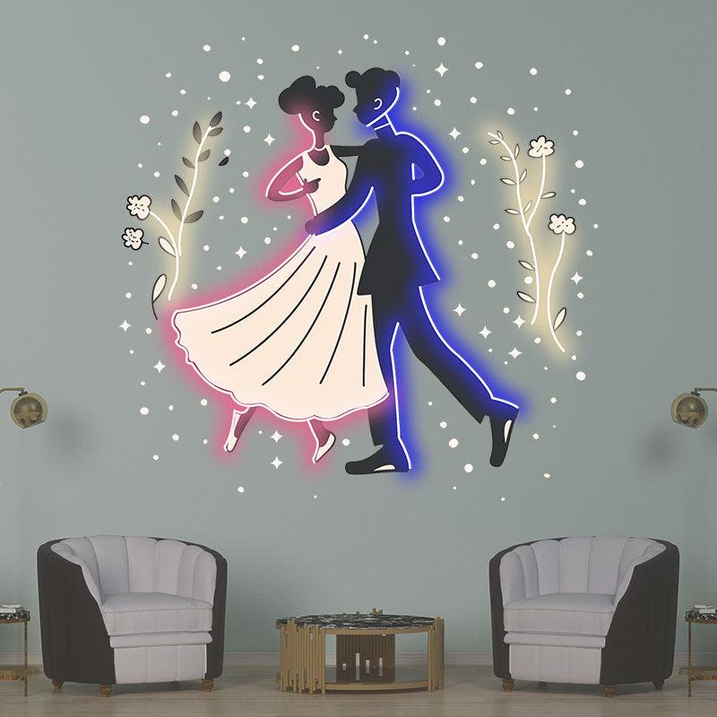 Romantic Dancing Wedding Neon Light – Bride & Groom LED Decor of Eternal Love