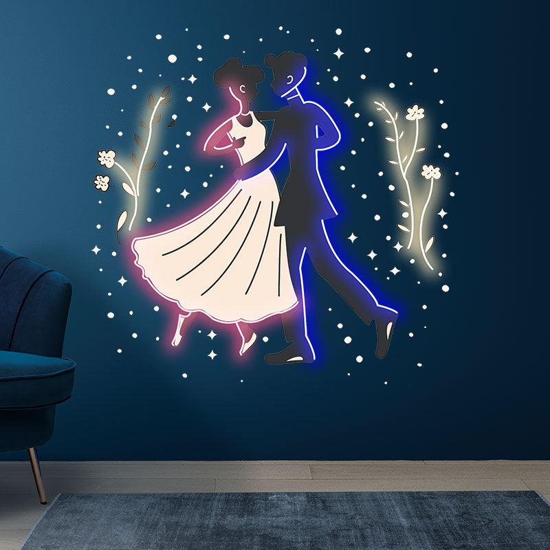 Romantic Dancing Wedding Neon Light – Bride & Groom LED Decor of Eternal Love