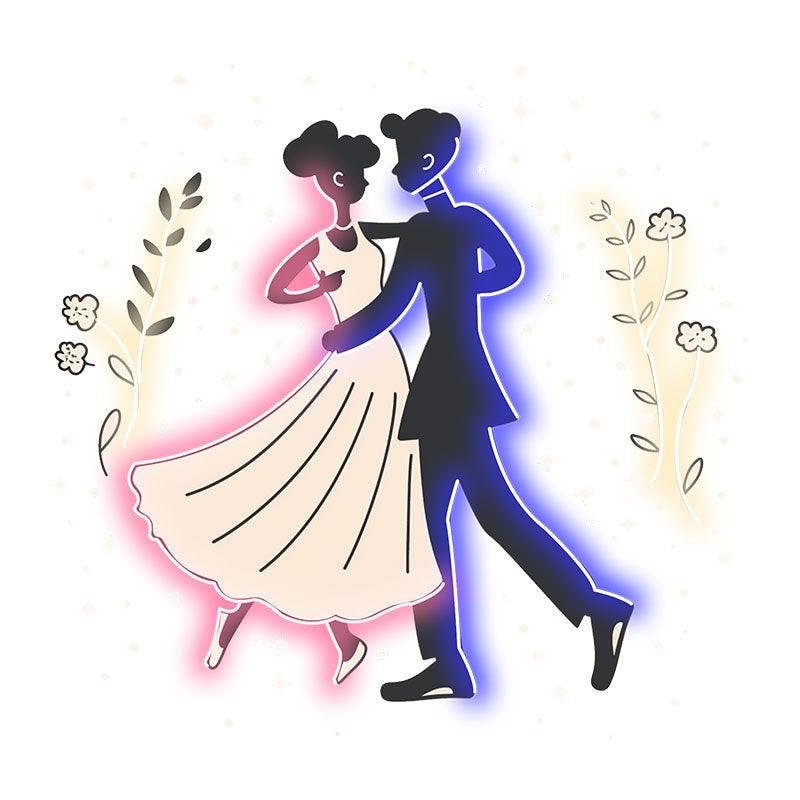 Romantic Dancing Wedding Neon Light – Bride & Groom LED Decor of Eternal Love