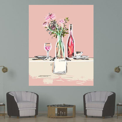 Romantic Wedding Table Neon Light – Wine & Plate LED Decor for Elegant Events