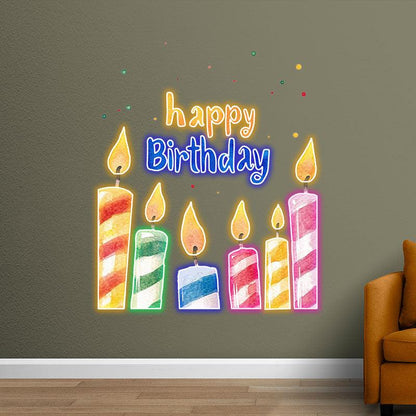 Creative Birthday Candle Lighting Decoration - LED Row Lights, Light Up Blessings, Perfect Birthday Party Essentials neon signs