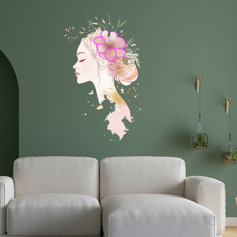 Beautiful Girl Neon Sign, Custom Art Painting Neon Sign, Perfect for Photoshoots, Business Decor, Wall Art Decor, Bar Decor