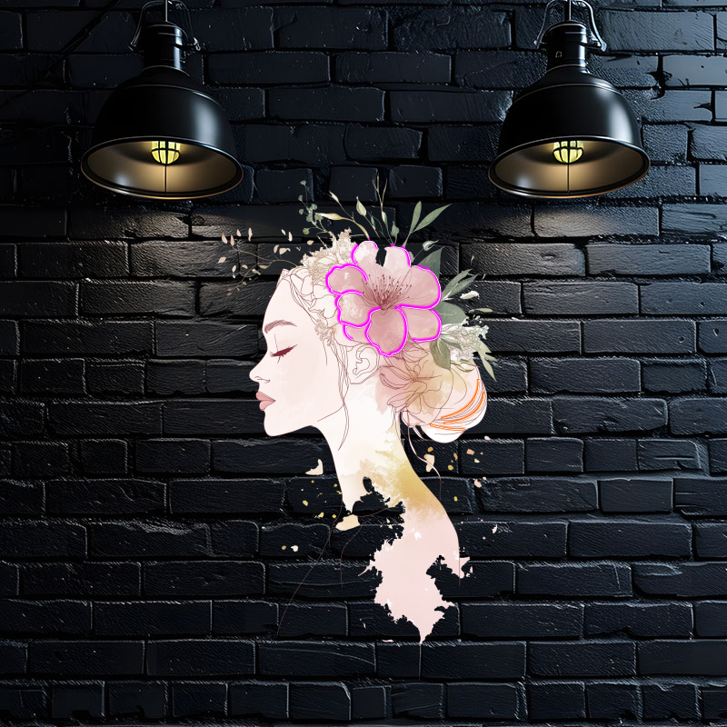 Beautiful Girl Neon Sign, Custom Art Painting Neon Sign, Perfect for Photoshoots, Business Decor, Wall Art Decor, Bar Decor