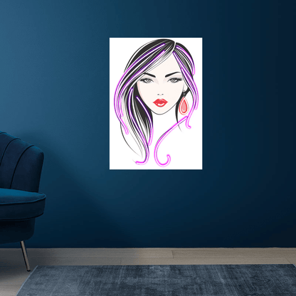 Fashion European and American beauty front face close-up neon signs lights - Sketch style LED decorative lights, personalized home and creative space lighting