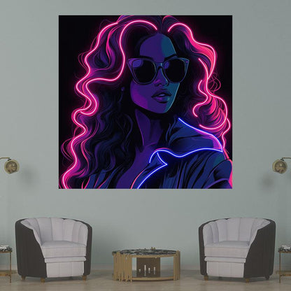 Diablo Style Fashion Girl Neon signs Light - Sunglasses shaped LED decorative light, cool light suitable for bedrooms, bars and creative spaces