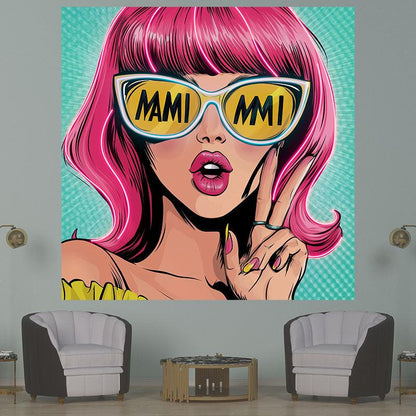 Fashion European and American Beauty Neon signs Lights - Red Hair, Yellow Sunglasses Scissor Hands LED Decorative Lights, Personalized Home and Creative Space Lighting