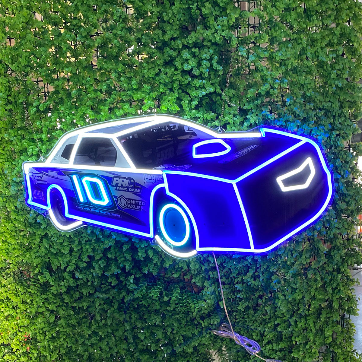 Blue Car Shaped LED Neon Sign for Car Enthusiast Room Decor,Car Themed Neon Sign for Boys Room Wall Decor,USB Powered Car Lover Gifts for Teens