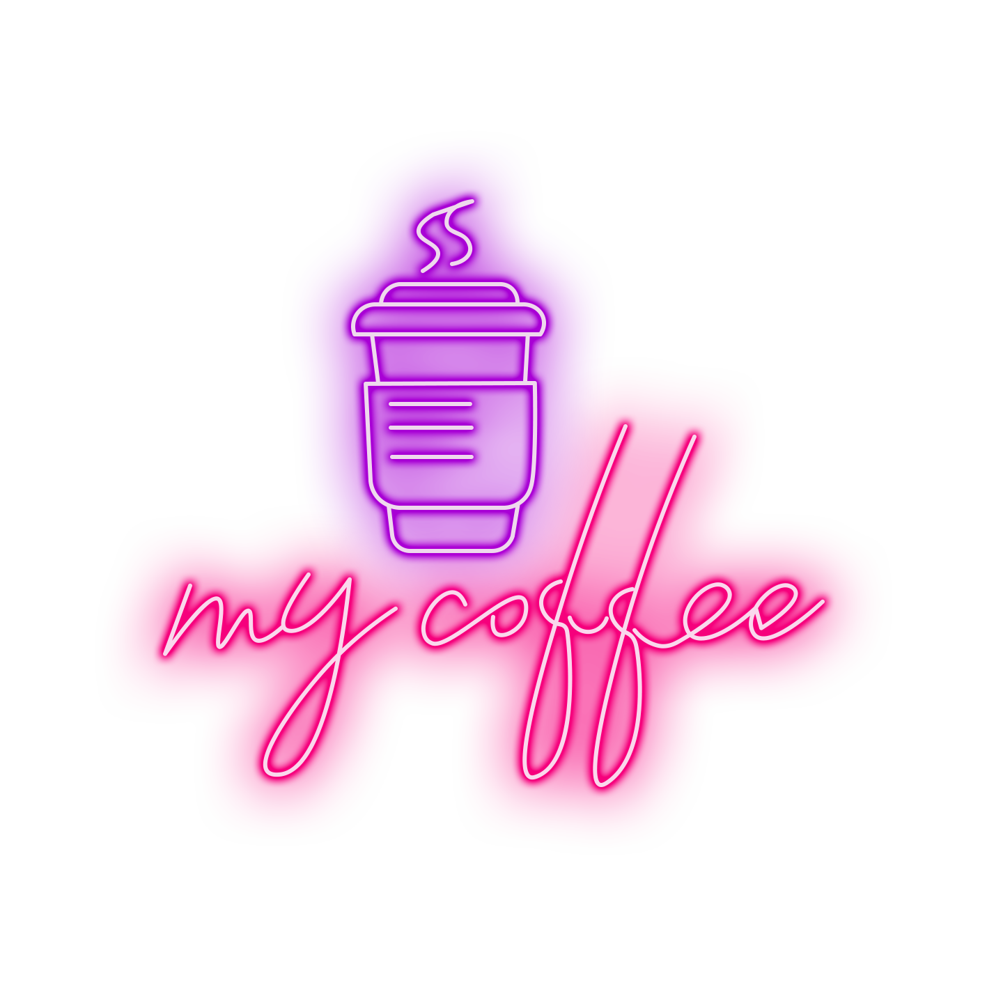 Purple & Hot Pink "my coffee" LED Neon Sign, Custom Coffee Shop Wall Decor Light, Gift for Coffee Bar, Kitchen or Café Lovers Room