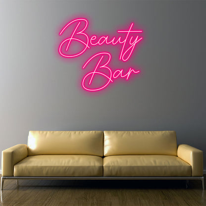 Vibrant Pink Custom Beauty Bar LED Neon Light,Perfect for Decorating Beauty Salons, Makeup Studios and Adding Glamour to Home Vanity Areas