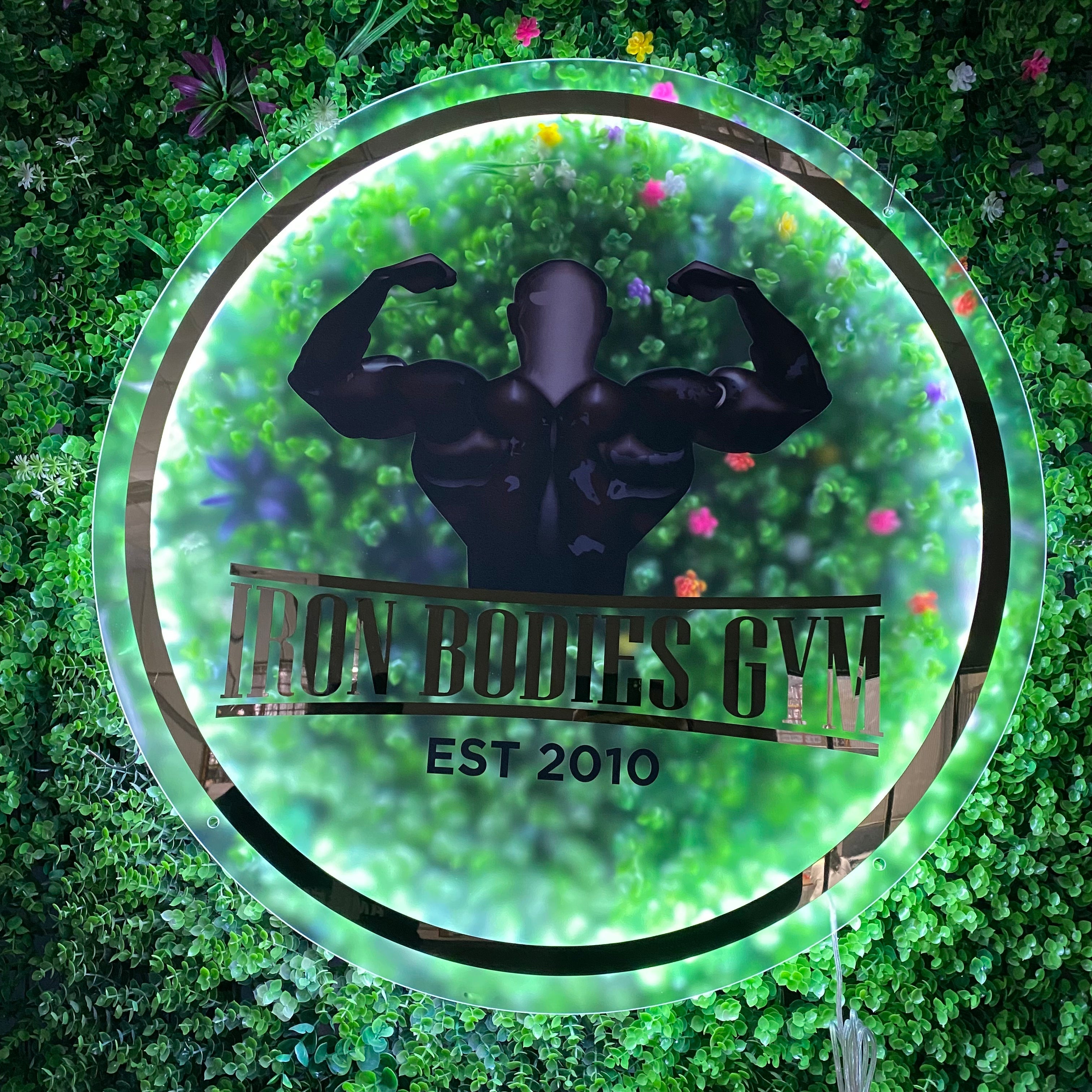 Custom back lit acrylic signs Business Wall Sign with Logo for Gym, Bar, Salon, Ideal as an Illuminated Display Signage