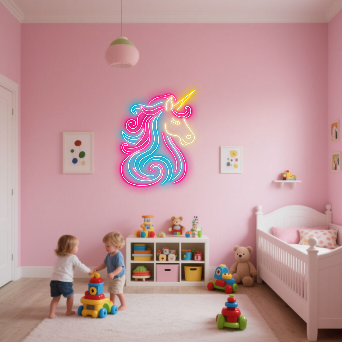 Unicorn Neon Light for Kids and Teen Girls, Pastel Wall Decor for Bedroom, Birthday Party or Fairy Theme Gift