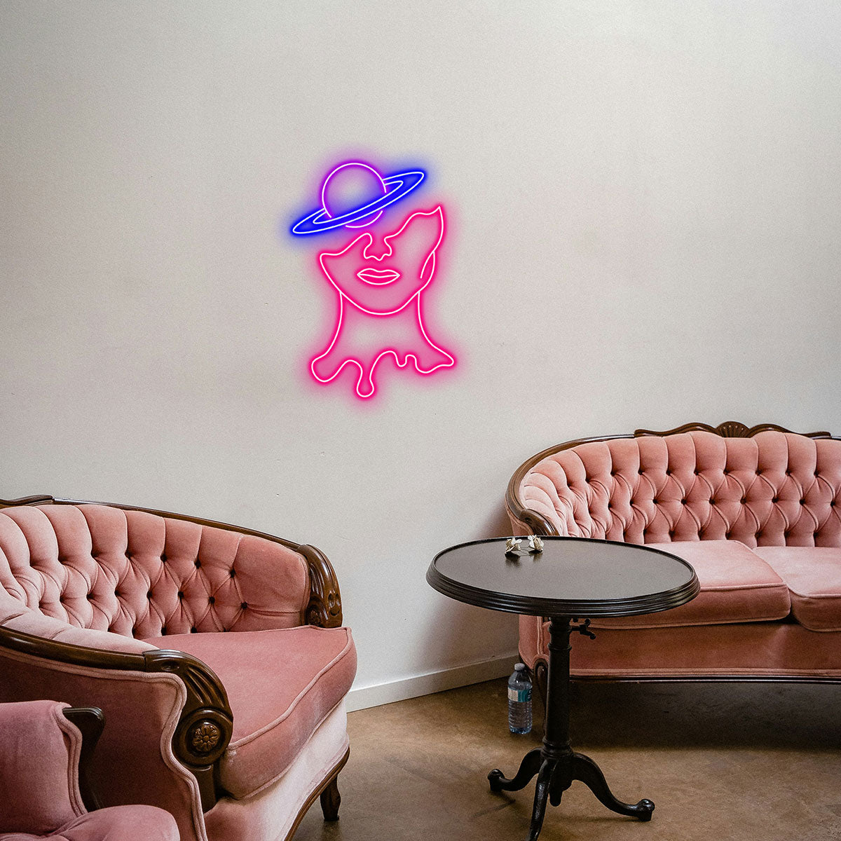 Celestial Face Moon Star Neon Wall Sign Bedroom Bar Aesthetic Decor LED Light Art Home Accent Cosmic Style Room Ornament